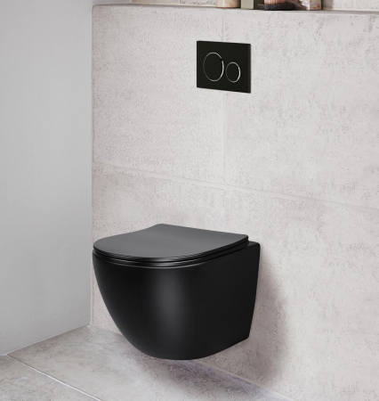 Унитаз подвесной безободковый Vincea Globo VT1-14SMB черный матовый, с сиденьем микролифт